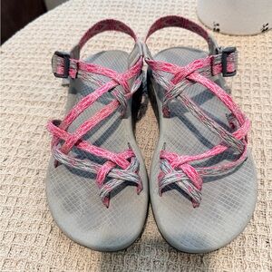 Chaco Women's Pink and Gray Strappy Sandals